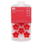 Wholesale - 2pk STAR SHAPE SILICONE ICE CUBE MOLD RED C/P 12, UPC: 843018117861